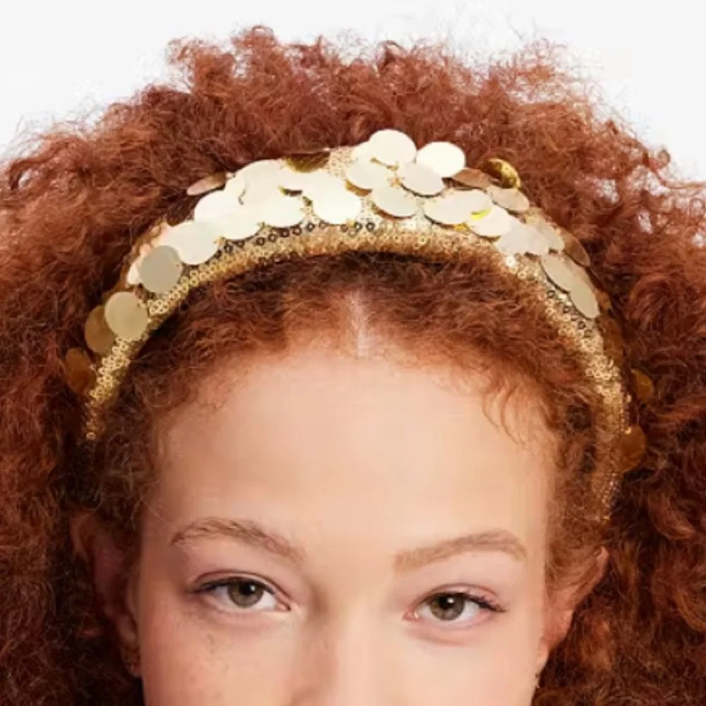 NEW Kate Spade Gold Lamé Sequin Embellished Headband O/S NWT